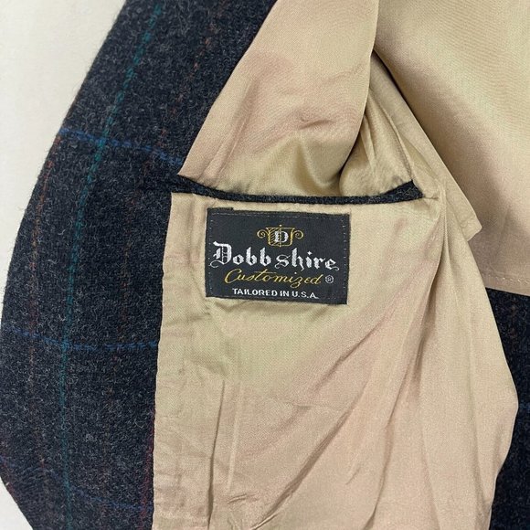 Dobbshire Dark Gray Plaid Sport Coat 100 % Pure Wool Blazer Men's Size 41R - Picture 7 of 11